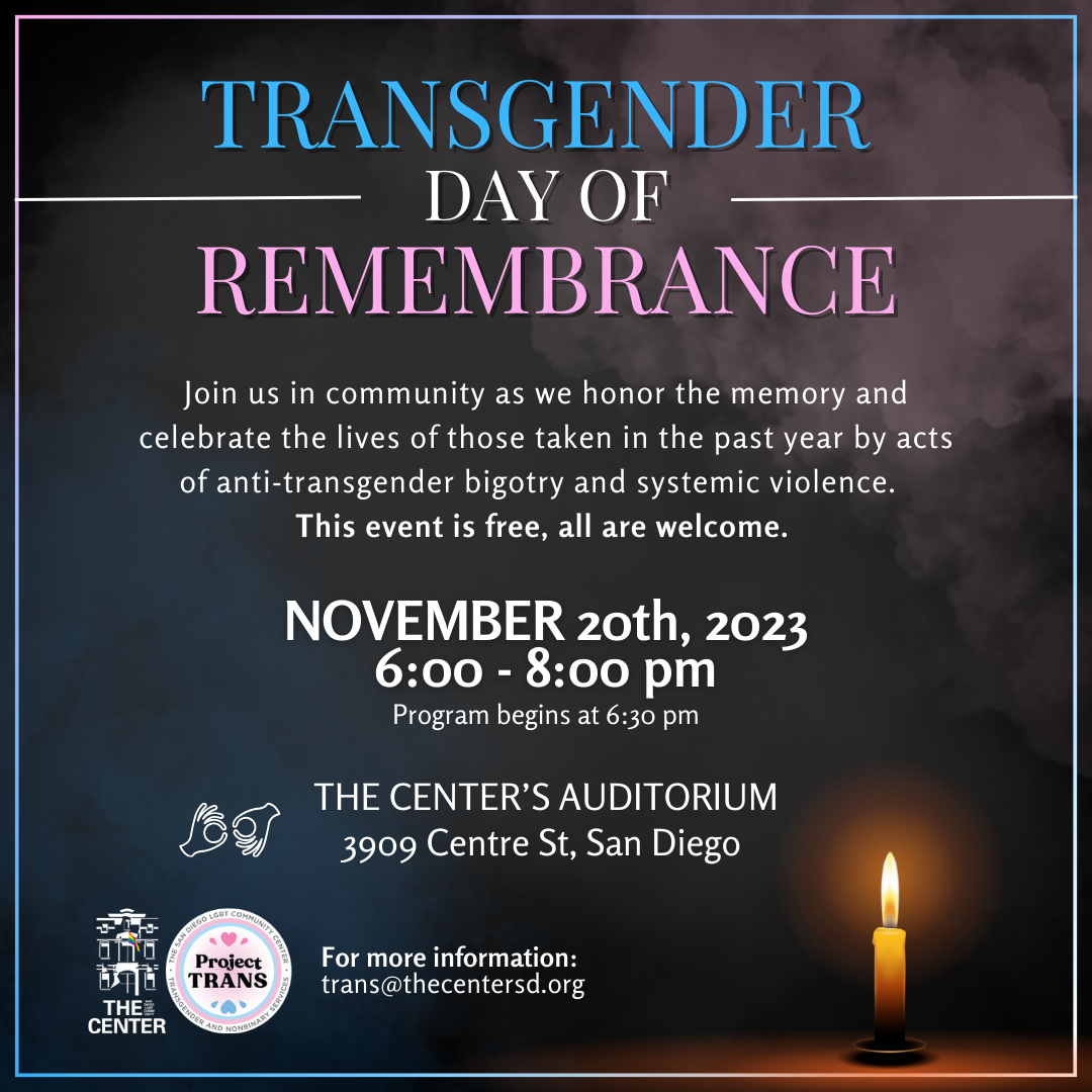 Transgender Day of Remembrance 2023 | The San Diego LGBT Community Center