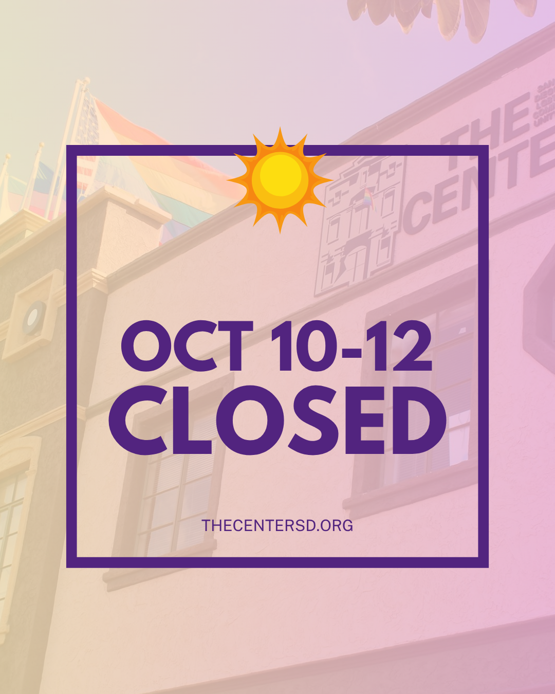 The Center is closed for Indigenous Peoples’ Day