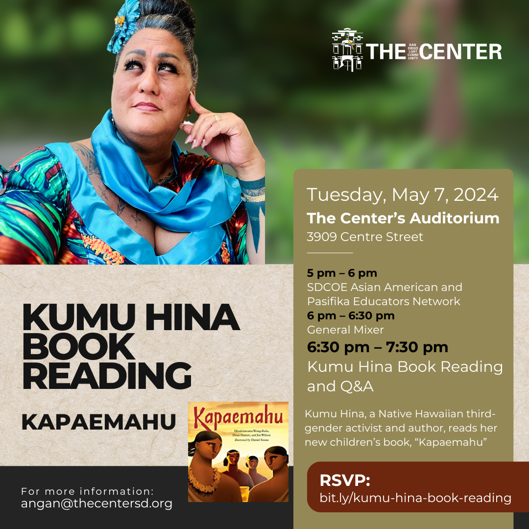<a href="https://thecentersd.org/events/kumu-hina-book-reading/">Learn more</a>
