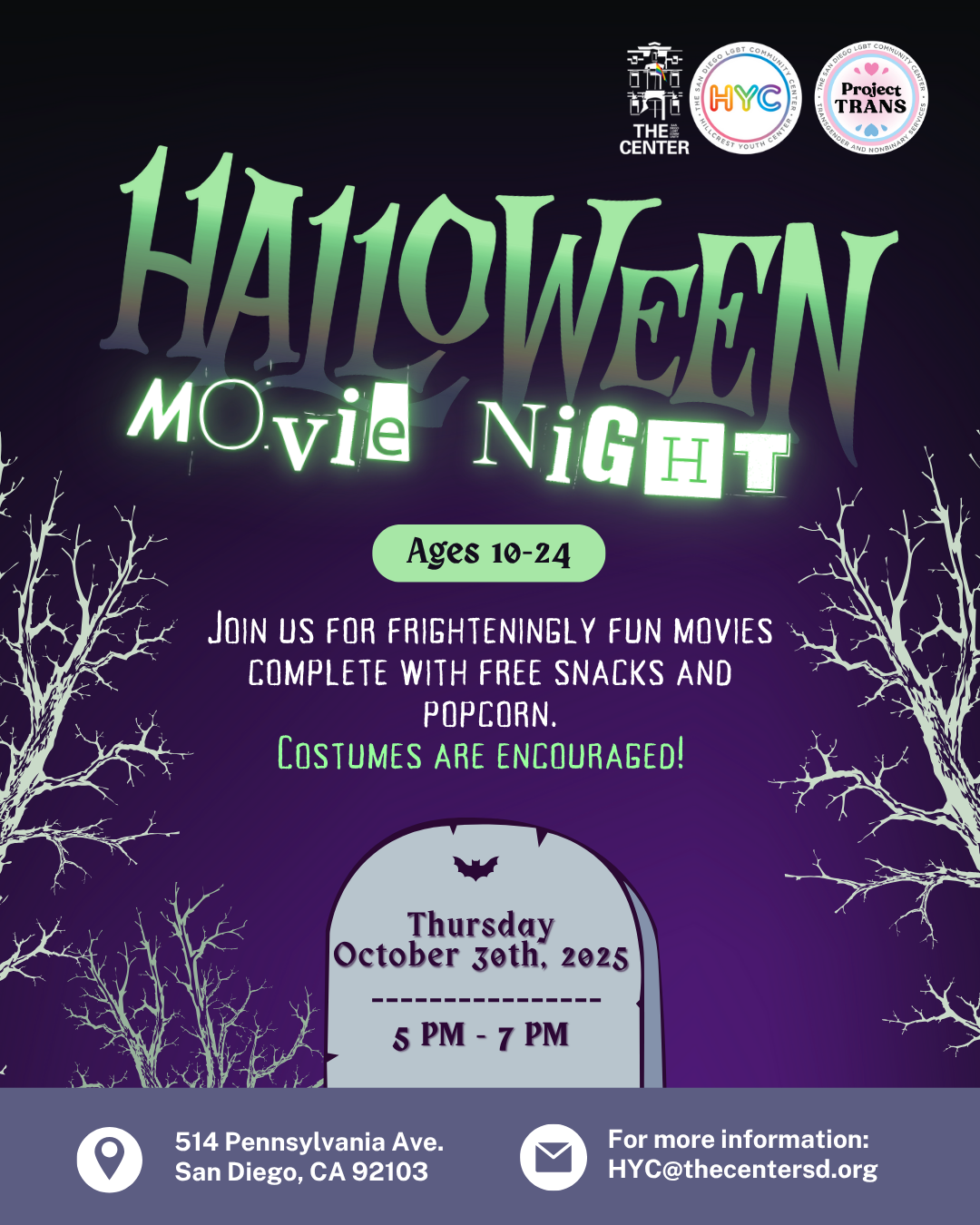 <a href="https://thecentersd.org/events/halloween-movie-night-hyc/">Learn more</a>