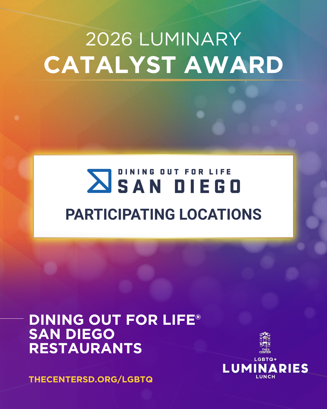 LGBTQ+ Luminaries: Dining Out For Life locations